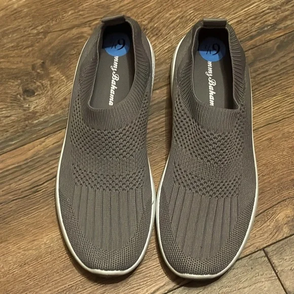Tommy Bahama Flint Knit Joggers Memory Foam slip on sneakers charcoal gray - Picture 1 of 9